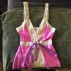 Miguelina silk and lace top